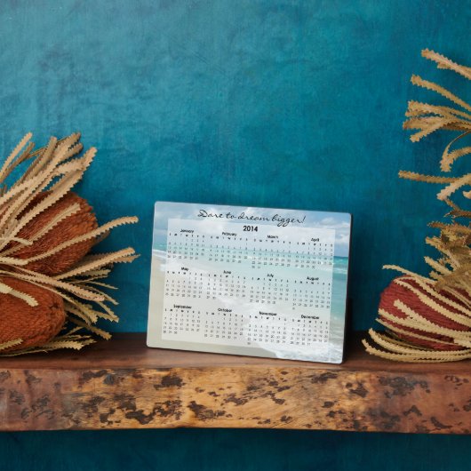 Custom Motivational Beach 2014 Desk Calendar Fotoplatte (Seite)