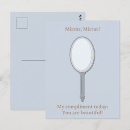 Custom Motivierend Personalisiert Hand Mirror Blue Postkarte