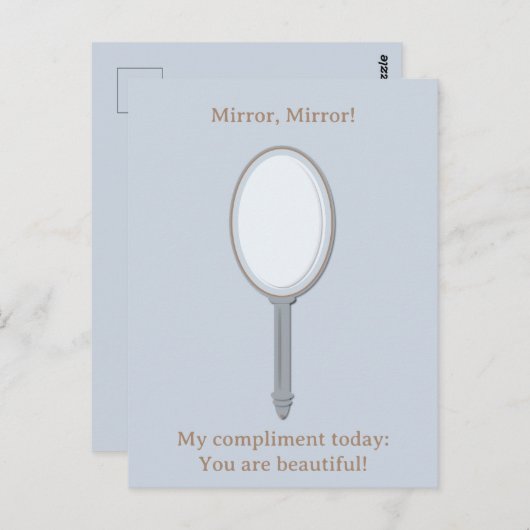 Custom Motivierend Personalisiert Hand Mirror Blue Postkarte (Vorne/Hinten)