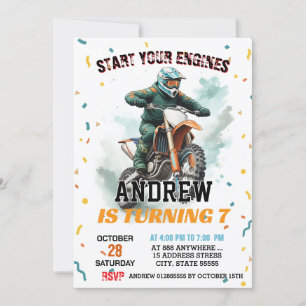 Custom Motocross Dirt Bike Andventure Boy Birthday Einladung