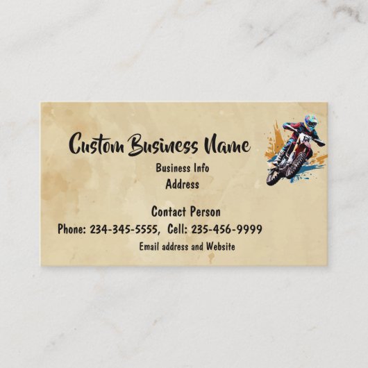 Custom Motocross Motorrad Visitenkarte (Vorderseite)