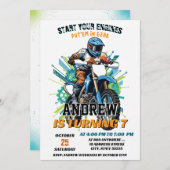 Custom Motocross Racing Dirt Boy Biker Geburtstag Einladung (Vorne/Hinten)