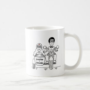 Custom Motorbike & Sidecar Hochzeitsgeschenk Tasse