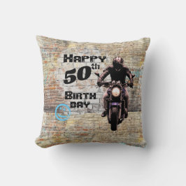 Custom Motorrad Industrial Grunge Bridge Wall Gra Kissen