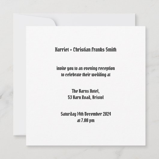 Custom Motorrad und Sidecar Abend Einladung (Rückseite)