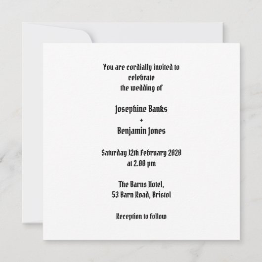 Custom Motorrad und Sidecar Hochzeitseinladung Einladung (Rückseite)