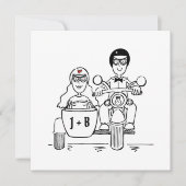 Custom Motorrad und Sidecar Hochzeitseinladung Einladung (Vorderseite)