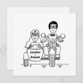 Custom Motorrad und Sidecar Hochzeitseinladung Einladung (Vorne/Hinten)