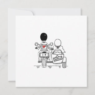 Custom Motorrad und Sidecar Hochzeitseinladung Einladung