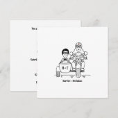 Custom Motorrad und Sidecar Wedding Einladung (Vorne/Hinten)