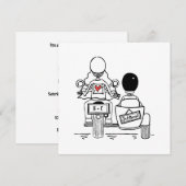 Custom Motorrad und Sidecar Wedding Einladung (Vorne/Hinten)