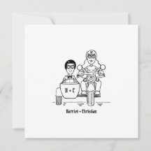 Custom Motorrad und Sidecar Wedding