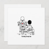 Custom Motorrad und Sidecar Wedding Einladung (Vorne/Hinten)