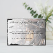 Custom Motorrad Wedding RSVP Karte (Stehend Vorderseite)