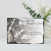 Custom Motorrad Wedding RSVP Karte (Stehend Vorderseite)