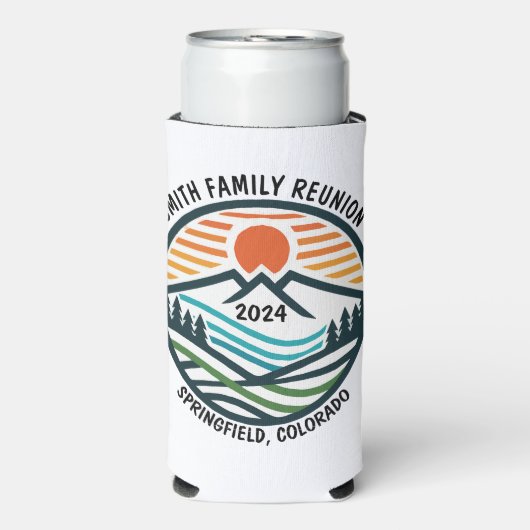 Custom Mountain oder Ski Trip Selters Dosenkühler (Seltzer Vorderseite)