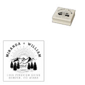 Custom Mountain Pine Tree Wedding Rücksendeadresse Gummistempel (Stempel)