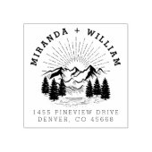 Custom Mountain Pine Tree Wedding Rücksendeadresse Gummistempel (Prägung)