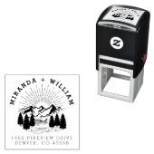Custom Mountain Pine Tree Wedding Rücksendeadresse Permastempel (Beispiel)