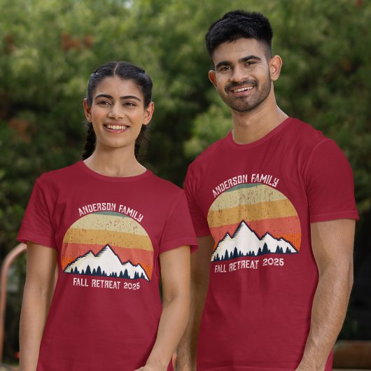 Custom Mountain Sunset Family Wiedersehen Red T-Shirt