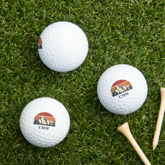 Custom Mountain Sunset Monogram Golfball (Insitu Gras)