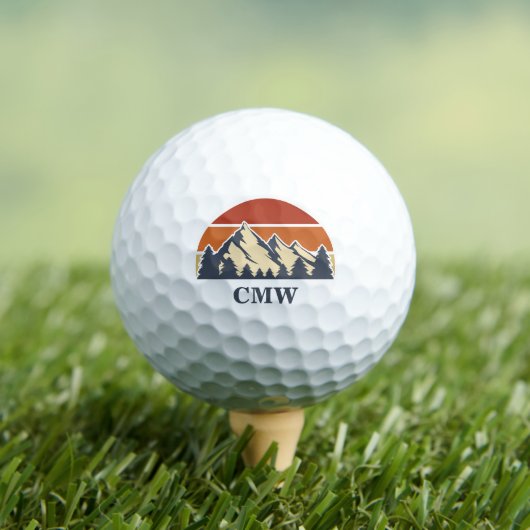 Custom Mountain Sunset Monogram Golfball (Insitu T-Shirt)