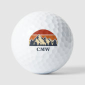 Custom Mountain Sunset Monogram Golfball (Vorderseite)