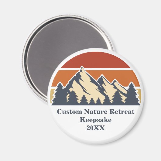Custom Mountain Sunset Nature Retreat oder Lodge Magnet (Vorderseite/Rückseite)