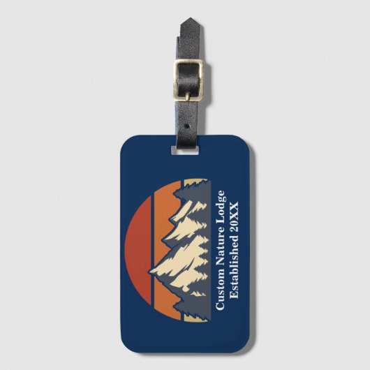 Custom Mountain Sunset Nature Retreat Travel Lodge Gepäckanhänger (Vorderseite Vertikal)