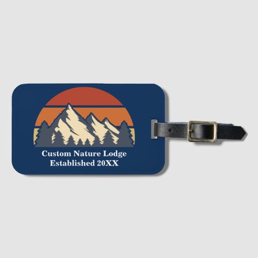 Custom Mountain Sunset Nature Retreat Travel Lodge Gepäckanhänger (Vorderseite (Horizontal))