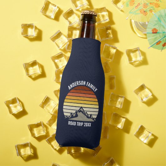 Custom Mountain Sunset Navy Blue Flaschenkühler (In Situ Sommer)