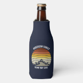 Custom Mountain Sunset Navy Blue Flaschenkühler (Flaschenvorderseite)