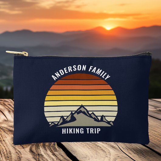 Custom Mountain Sunset Navy Blue Wandern Zubehörtasche