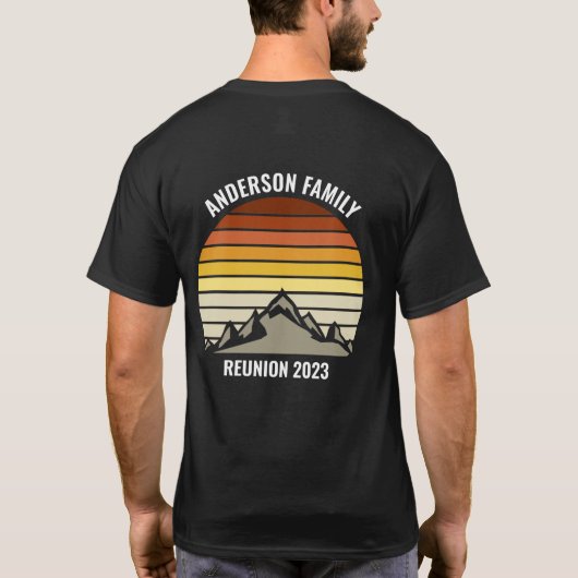 Custom Mountain Sunset Road Trip Pocket & Back T-Shirt (Rückseite)