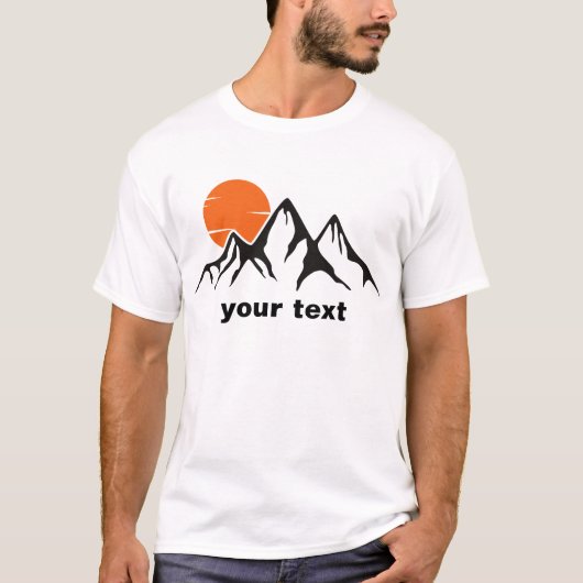 Custom Mountain Sunset T-Shirt (Vorderseite)