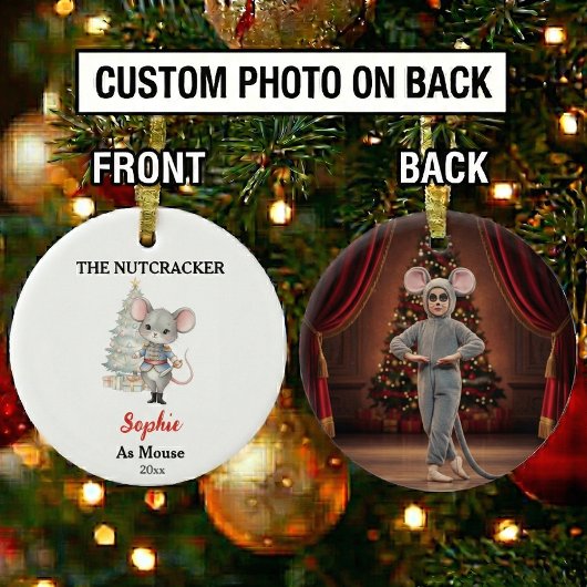 Custom Mouse Nutcracker Photo Christmas Keramik Ornament