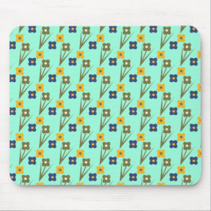 Custom Mouse Pad Abstrakt Florals Aqua Mousepad