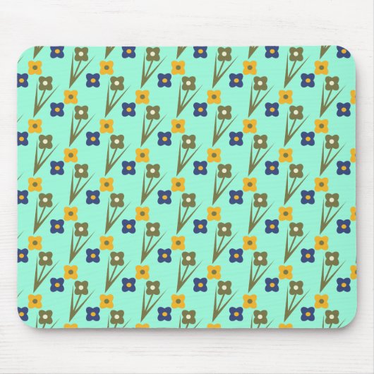 Custom Mouse Pad Abstrakt Florals Aqua Mousepad (Vorne)