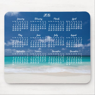 Custom Mouse Pad Calendar 2018 Beach Mousepad