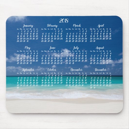 Custom Mouse Pad Calendar 2018 Beach Mousepad (Vorne)