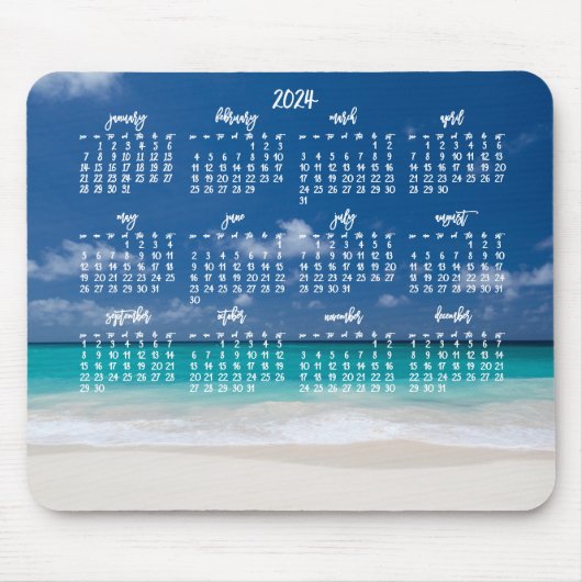 Custom Mouse Pad Kalender 2024 Strand Mousepad (Vorne)