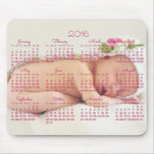 Custom Mouse Pad Pink Calendar 2016 Baby Foto Mousepad (Vorne)