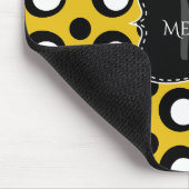 Custom Mouse Pad Polka Dots Yellow Black White Mousepad (Ecke)