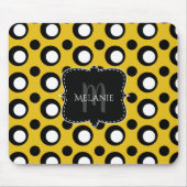 Custom Mouse Pad Polka Dots Yellow Black White Mousepad (Vorne)