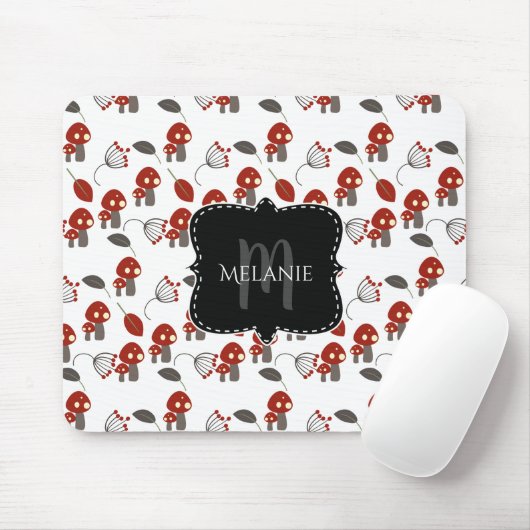 Custom Mouse Pad Whimiscial Red Mushroom Garden Mousepad (Mit Mouse)