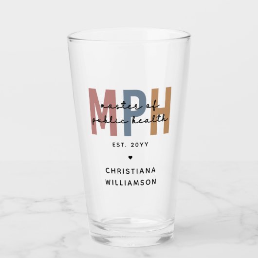 Custom MPH Master of Public Health Abschluss Glas (Vorderseite)