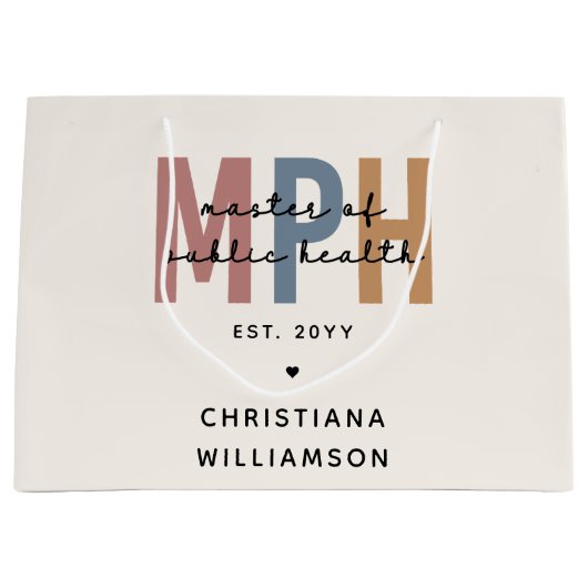 Custom MPH Master of Public Health Abschluss Große Geschenktüte (Vorderseite)