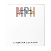 Custom MPH Master of Public Health Abschluss Notizblock (Vorderseite)