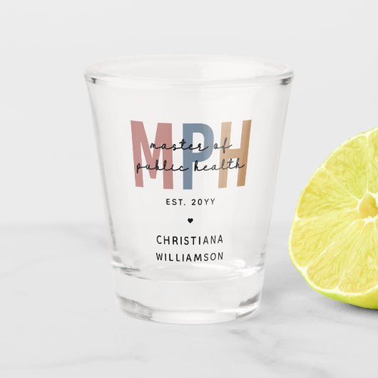 Custom MPH Master of Public Health Abschluss Schnapsglas (Vorderseite)