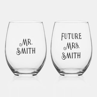 Custom Mr. and Future Mrs. Weinglas Ohne Stiel